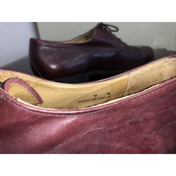 Business Softwear Burgundy Leather Oxford Cap Toe Shoes Size 9 D - Picture 2 of 6